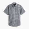 Camisa de corte regular con estampado Glen Plaid en mezcla de lino