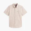 Camisa de corte regular con estampado Glen Plaid en mezcla de lino