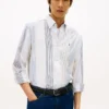 Camisa de corte regular con rayas mixtas para todo el día