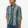 Camisa de corte regular con rayas retro para todo el día