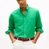Camisa de corte regular en mezcla de lino