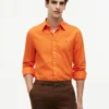 Camisa de corte regular en mezcla de lino