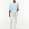 Camisa de corte regular en mezcla de lino