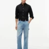 Camisa de corte regular en mezcla de lino