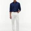 Camisa de corte regular en mezcla de lino