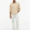 Camisa de corte regular en mezcla de lino