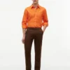 Camisa de corte regular en mezcla de lino