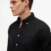 Camisa de corte regular en mezcla de lino