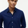 Camisa de corte regular en mezcla de lino