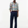 Camisa de corte regular en mezcla de lino Madras