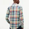 Camisa de corte regular en mezcla de lino Madras