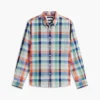 Camisa de corte regular en mezcla de lino Madras