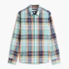 Camisa de corte regular en mezcla de lino Madras