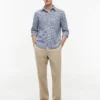 Camisa de corte regular en mezcla de lino y cuadros vichy
