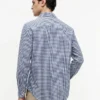 Camisa de corte regular en mezcla de lino y cuadros vichy