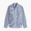 Camisa de corte regular en mezcla de lino y cuadros vichy