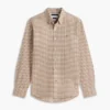 Camisa de corte regular en mezcla de lino y cuadros vichy