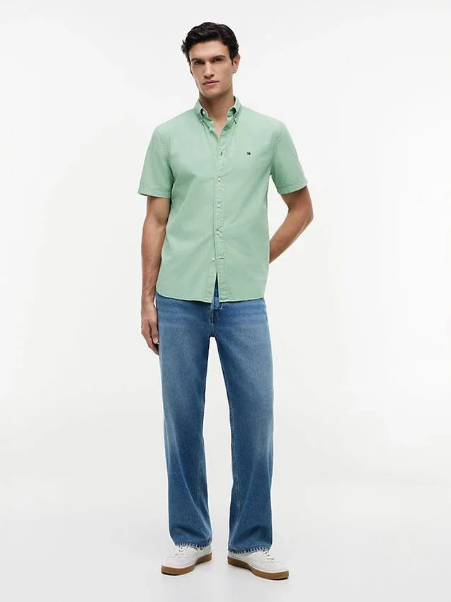Camisa de corte regular teñida en prenda Camisa de corte regular teñida en prenda