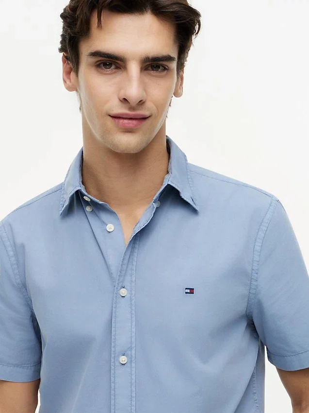 Camisa de corte regular teñida en prenda Camisa de corte regular teñida en prenda