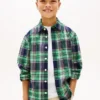 Camisa de cuadros elástica de Oxford para niño