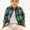 Camisa de cuadros elástica de Oxford para niño