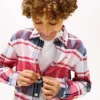 Camisa de cuadros elástica de Oxford para niño Camisa de cuadros elástica de Oxford para niño