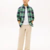 Camisa de cuadros elástica de Oxford para niño