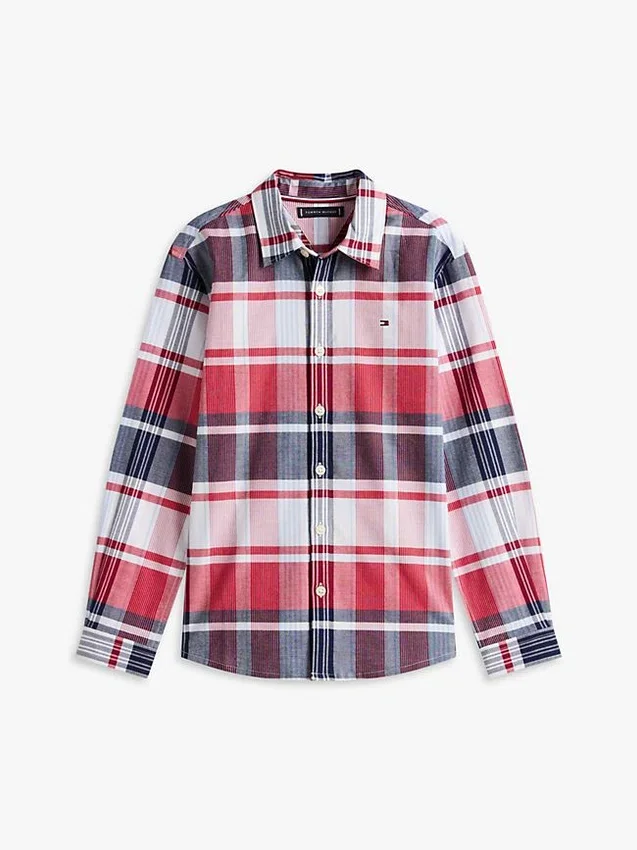 Camisa de cuadros elástica de Oxford para niño Camisa de cuadros elástica de Oxford para niño