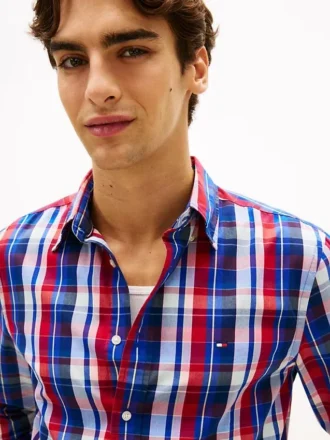 Camisa de cuadros multicolor con corte regular