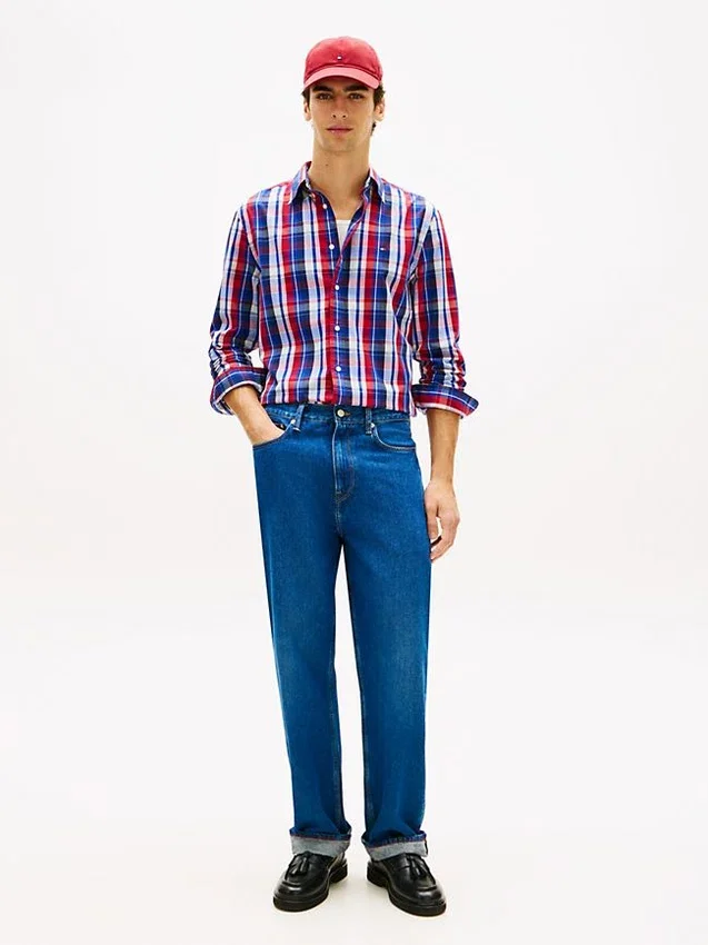 Camisa de cuadros multicolor con corte regular Camisa de cuadros multicolor con corte regular