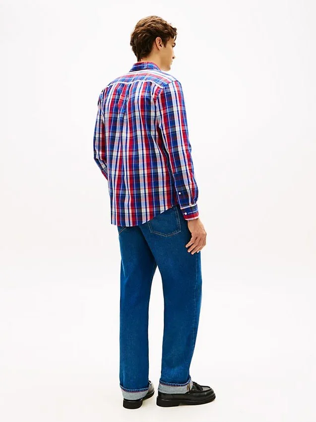 Camisa de cuadros multicolor con corte regular Camisa de cuadros multicolor con corte regular