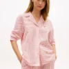 Camisa de dormir de seersucker a rayas