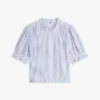 Camisa de gasa de algodón con ribete de volantes Camisa de gasa de algodón con ribete de volantes