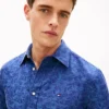 Camisa de jacquard con estampado de palmeras Camisa de jacquard con estampado de palmeras