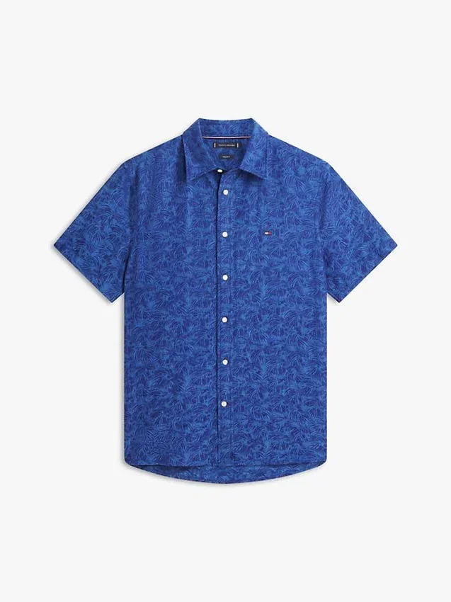 Camisa de jacquard con estampado de palmeras Camisa de jacquard con estampado de palmeras