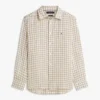 Camisa de lino a cuadros de corte regular Camisa de lino a cuadros de corte regular