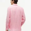Camisa de lino a rayas de corte regular