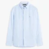 Camisa de lino a rayas de corte regular Camisa de lino a rayas de corte regular