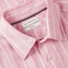 Camisa de lino a rayas de corte regular