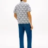 Camisa de lino con estampado de monograma en letra cursiva