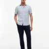 Camisa de lino con estampado náutico de corte regular Camisa de lino con estampado náutico de corte regular