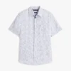 Camisa de lino con estampado náutico de corte regular Camisa de lino con estampado náutico de corte regular