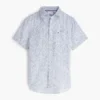 Camisa de lino con estampado náutico de corte regular Camisa de lino con estampado náutico de corte regular
