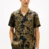 Camisa de lino con estampado tropical Camisa de lino con estampado tropical