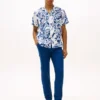 Camisa de lino con estampado tropical Camisa de lino con estampado tropical