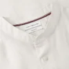 Camisa de lino de corte regular con cuello de banda Camisa de lino de corte regular con cuello de banda