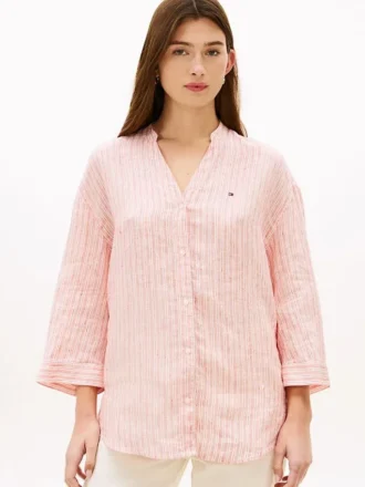 Camisa de lino sin cuello