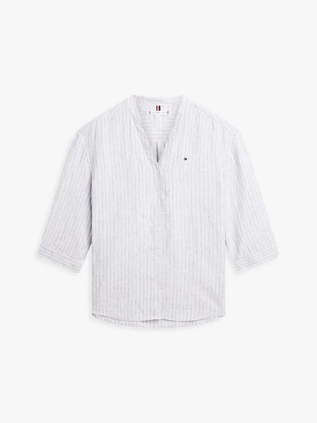 Camisa de lino sin cuello Camisa de lino sin cuello