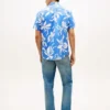 Camisa de mezcla de algodón y lino con estampado tropical Camisa de mezcla de algodón y lino con estampado tropical