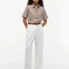 Camisa de mezcla de lino a cuadros vichy Camisa de mezcla de lino a cuadros vichy